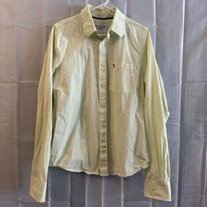 Abercrombie &‎ Fitch New York XL Muscle Shirt Stripe Button Up Down Dress Green